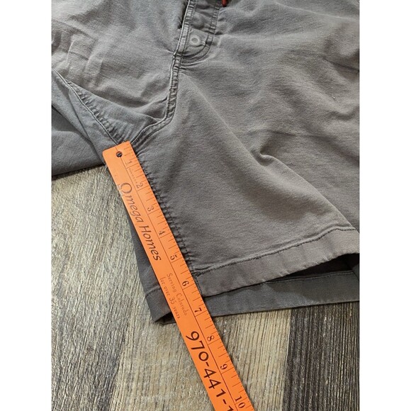 TOPO Designs Organic Cotton Shorts Brown 6” Inseam Pockets Mens Large Button Fly - Picture 13 of 16